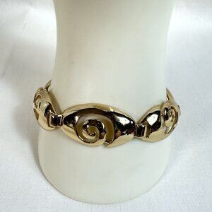 Vintage Bracelet Gold Tone Segmented Mid Century 50's 60's Retro 7.25"